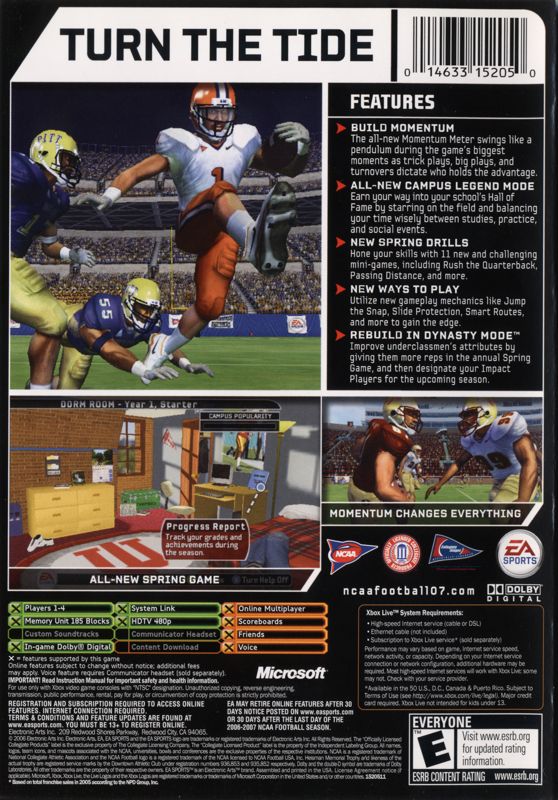 NCAA Football 07 (2006) PlayStation 2 box cover art - MobyGames