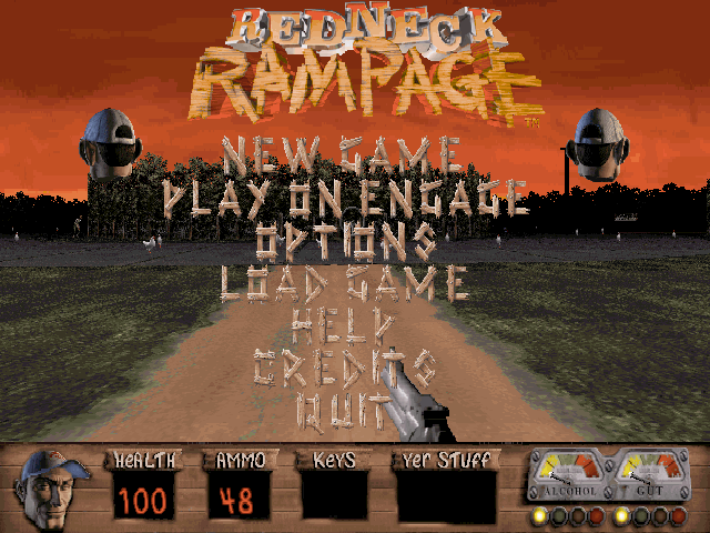 Redneck Rampage DOS Main menu
