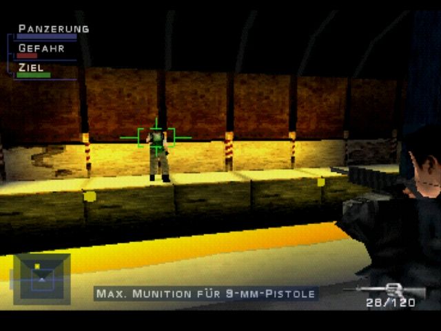 Syphon Filter PlayStation In the subway - the green bar shows your chances to hit an enemy, the red one the chances of getting hit yourself