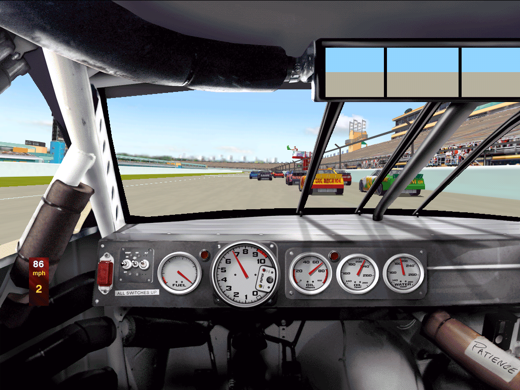 NASCAR Racing 3 Windows Racing using default in car view.
