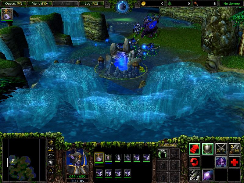Warcraft III: The Frozen Throne Windows Pretty Waterfalls but a poor defensive position.