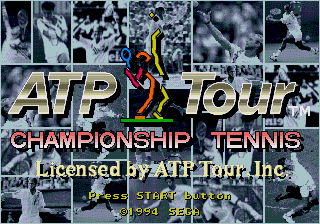 ATP Tour Championship Tennis Genesis Title screen