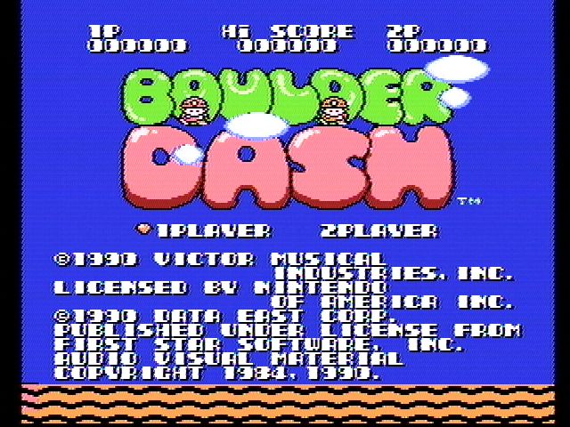 Boulder Dash NES Title screen