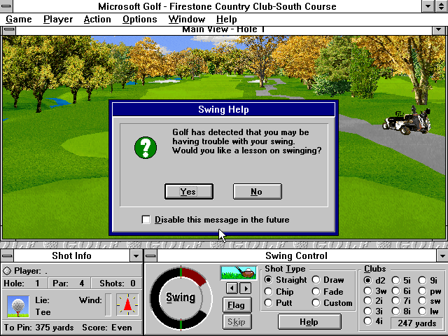 Microsoft Golf 20 Windows 3x What Are you trying to say I