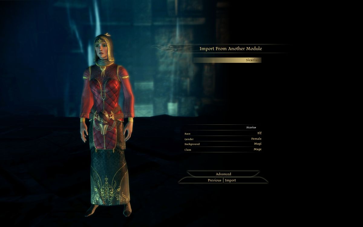 Screenshot The characterimport screen is simple Dragon Age Origins