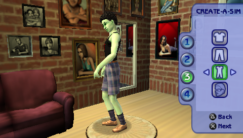 The Sims 2 PSP Uninteresting character creation