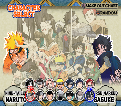 Shonen Jump: Naruto - Ultimate Ninja PlayStation 2 Ninja selection...