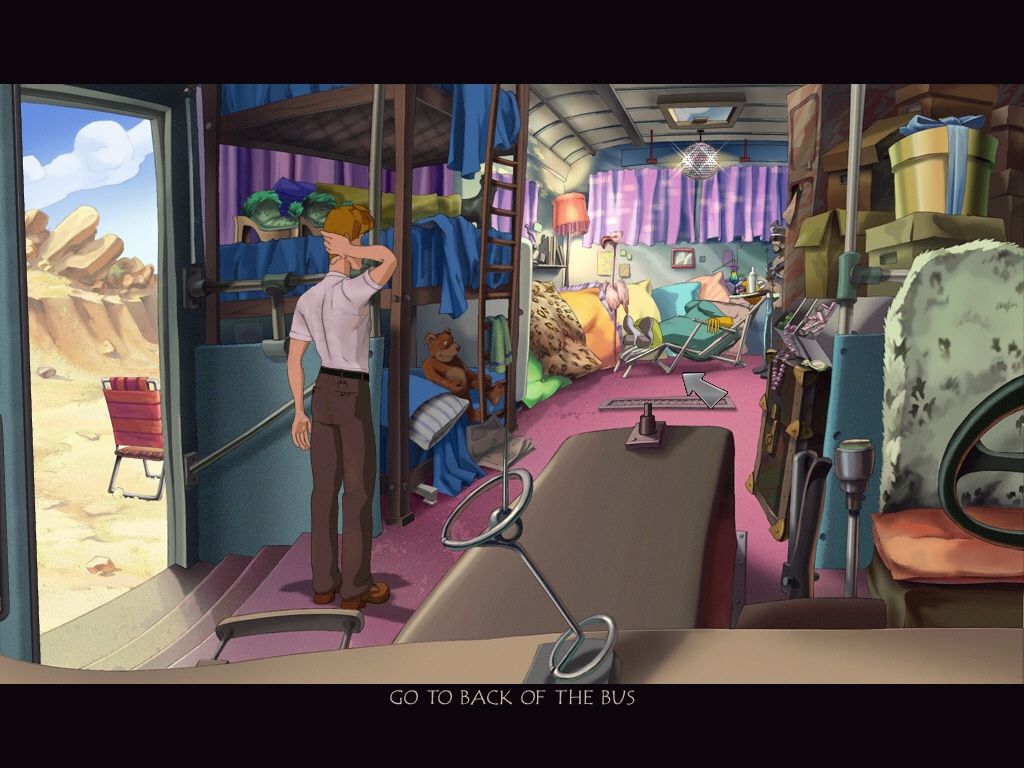 Runaway: A Road Adventure Windows Inside the bus, there are loads of things to find.