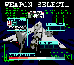Silpheed SEGA CD Weapon selection between stages