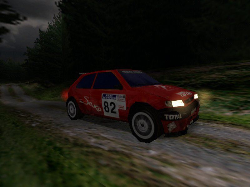 Mobil 1 Rally Championship Windows Saxo at night