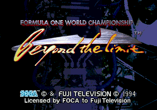 Formula One World Championship: Beyond the Limit SEGA CD Title Screen