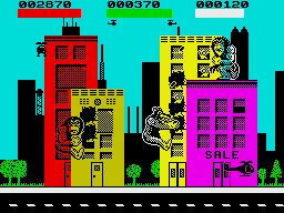 Rampage ZX Spectrum Smashing some buildings