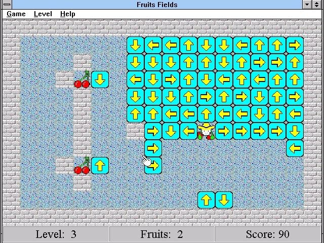 Fruits Fields Windows 3.x Level 3: So much harder than Level 1!&#x3C;br&#x3E;&#x3C;br&#x3E;Version 2.01