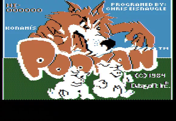 Pooyan Apple II Title screen.