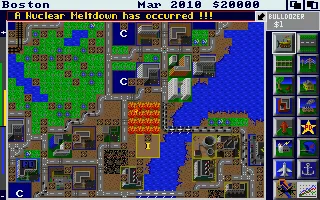 SimCity Amiga There has been a nuclear meltdown! (1 Meg 32 color version)