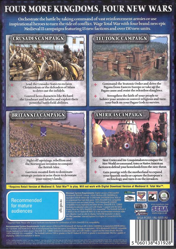 Medieval II: Total War - Kingdoms (2007) box cover art - MobyGames