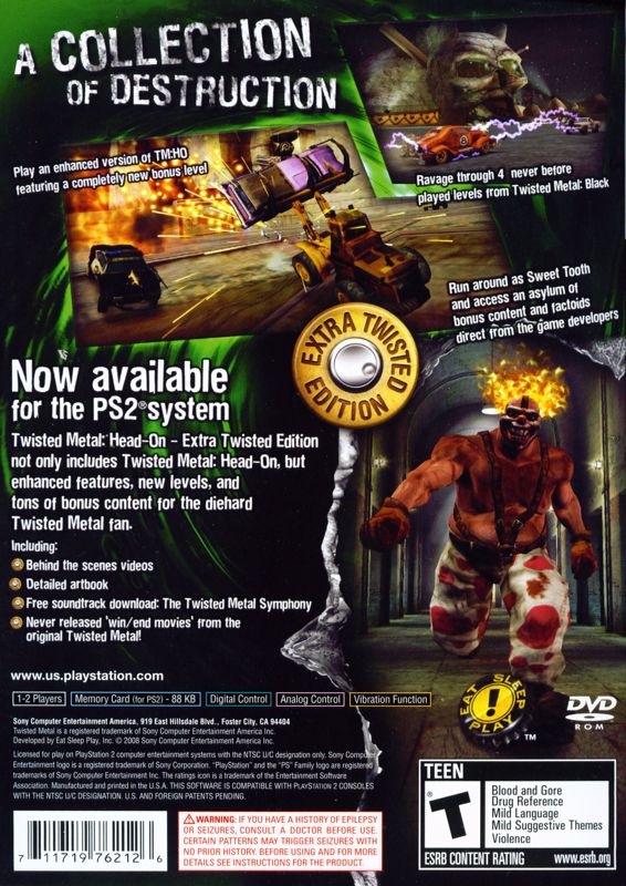 Twisted Metal: Head-On - Extra Twisted Edition (2008) PlayStation 2 box