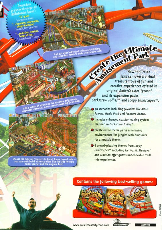 RollerCoaster Tycoon: Gold Edition (2000) box cover art - MobyGames