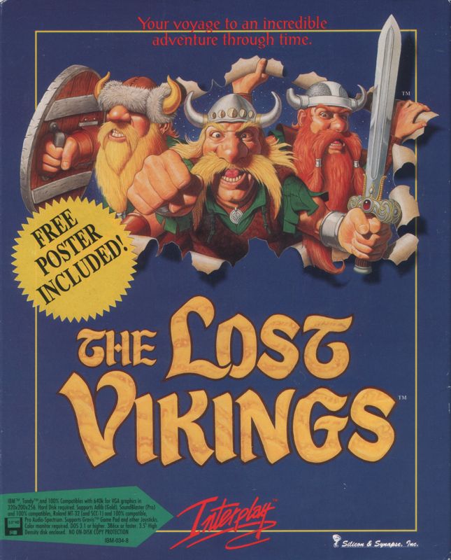 The Lost Vikings DOS Front Cover