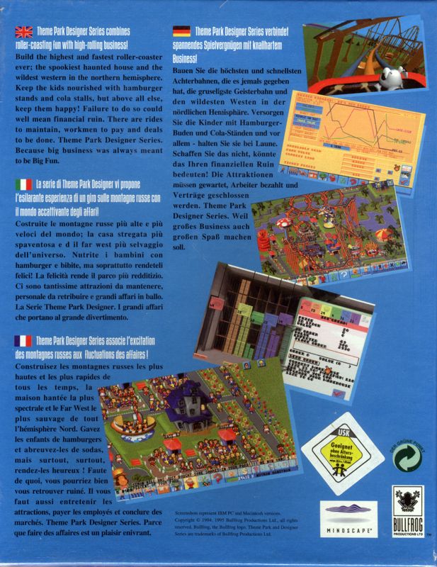 Theme Park (1994) box cover art - MobyGames