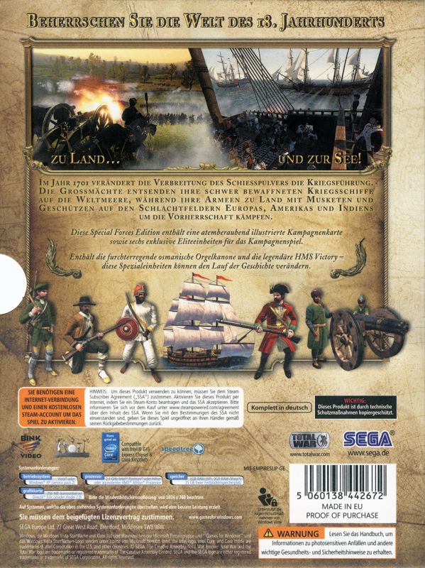 Empire: Total War (Special Forces Edition) (2009) Windows box cover art ...