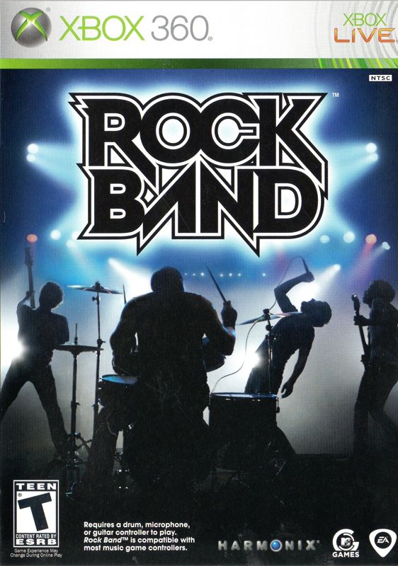 Rock Band (2007) Xbox 360 box cover art - MobyGames