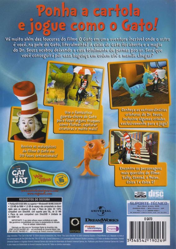 Dr. Seuss' The Cat in the Hat (2003) box cover art MobyGames