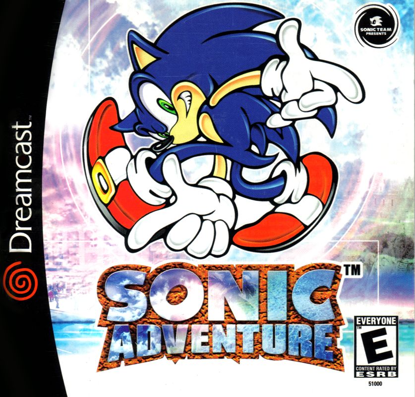 Sonic Adventure (1998) Dreamcast box cover art.