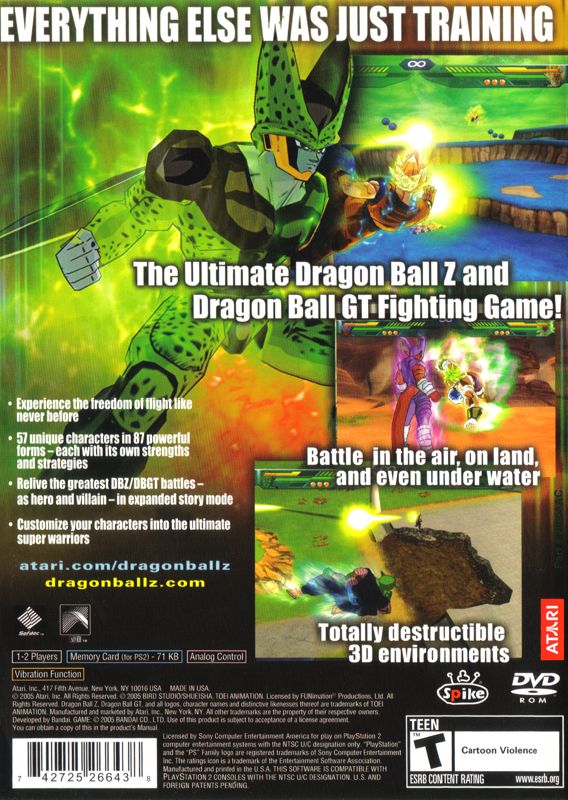 Dragon Ball Z Budokai Tenkaichi (2005) PlayStation 2 box