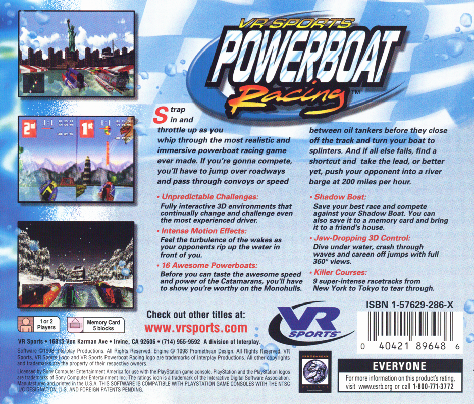 powerboat racing playstation game