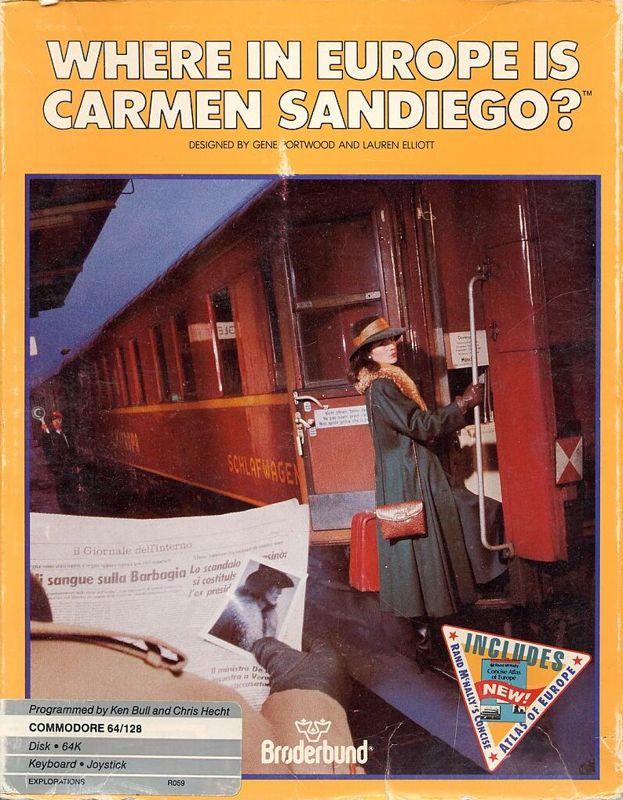 Where in Europe is Carmen Sandiego? Commodore 64 Front Cover