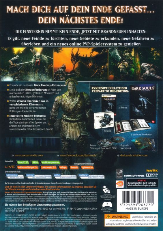 Dark Souls: Prepare to Die Edition (2012) box cover art ...