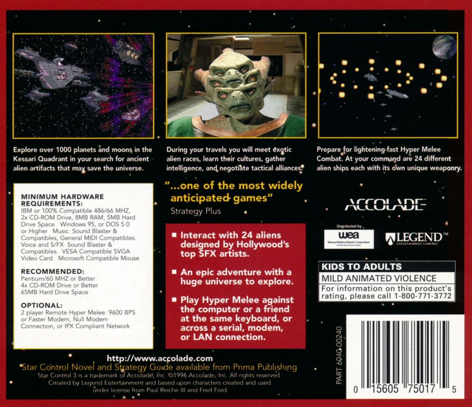 Star Control 3 DOS Other Jewel Case Back