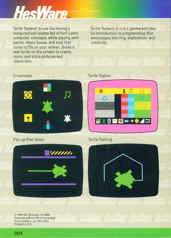 Turtle Toyland Jr. Commodore 64 Back Cover