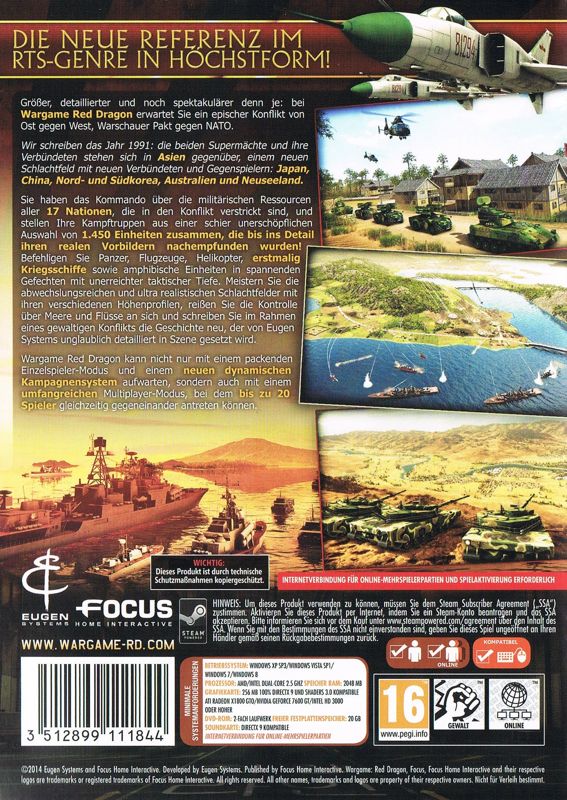 Wargame: Red Dragon (2014) box cover art - MobyGames