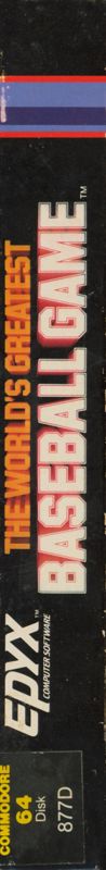 The World&#x27;s Greatest Baseball Game Commodore 64 Spine/Sides Right