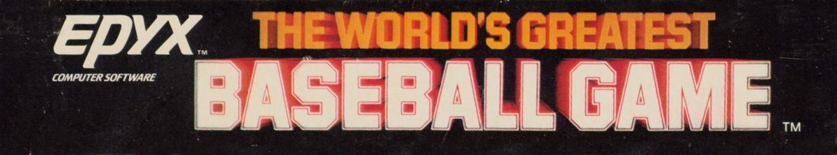 The World&#x27;s Greatest Baseball Game Commodore 64 Spine/Sides Top