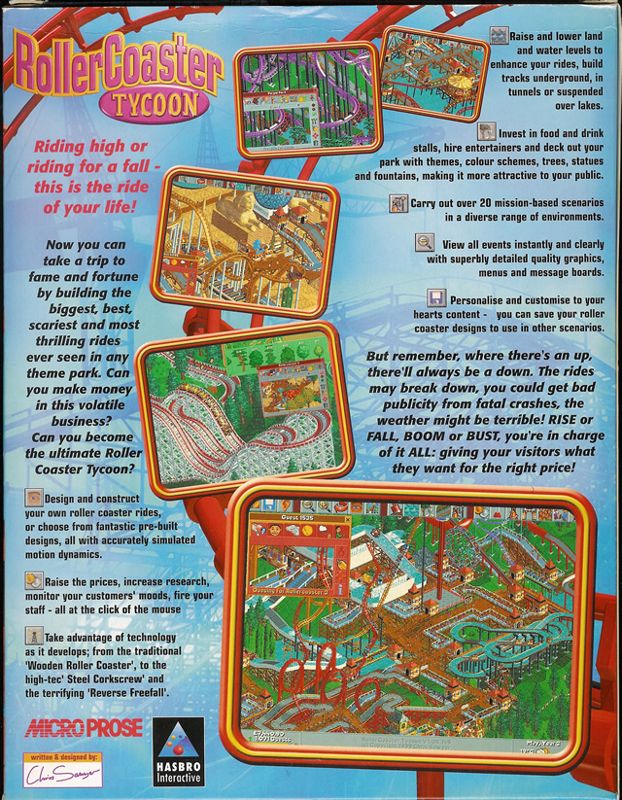 RollerCoaster Tycoon (1999) Windows box cover art - MobyGames