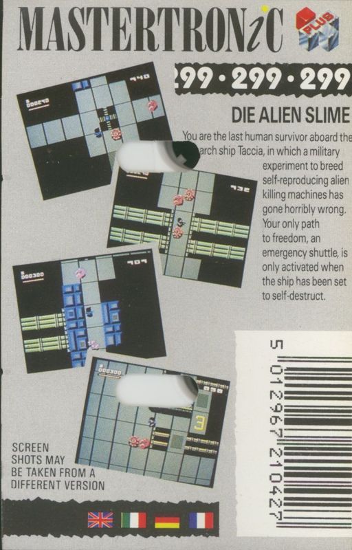 Die Alien Slime ZX Spectrum Back Cover