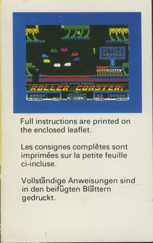 Roller Coaster ZX Spectrum Inside Cover