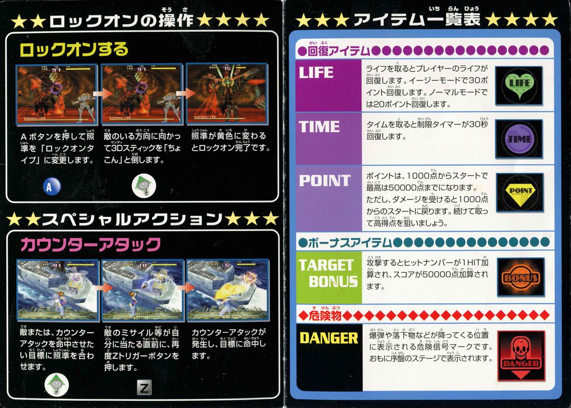 Sin and Punishment Nintendo 64 Reference Card Back