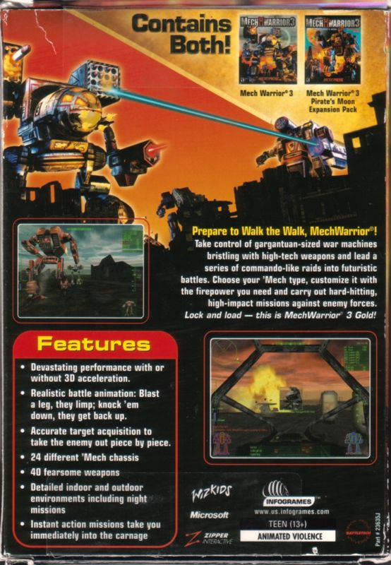MechWarrior 3: Gold Edition (2002) Windows box cover art - MobyGames