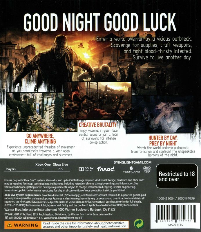 Dying Light (2015) box cover art - MobyGames