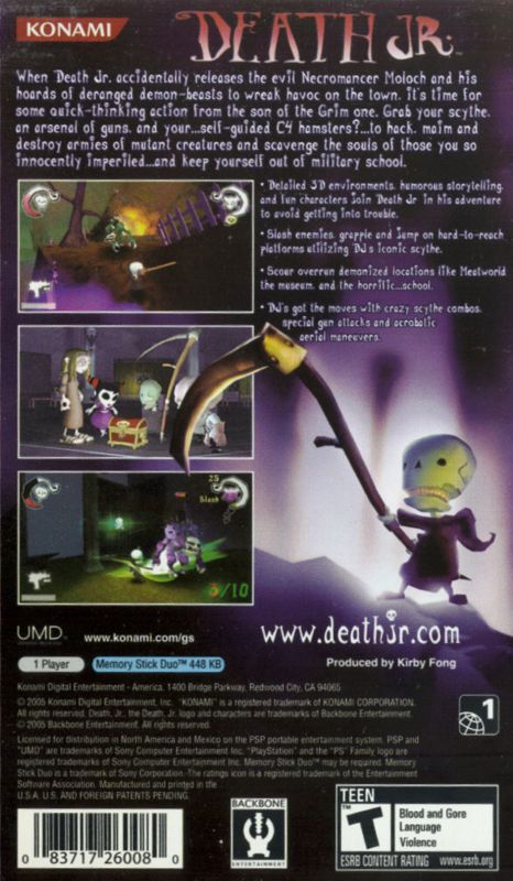 Death Jr. (Limited Edition) PSP Back Cover
