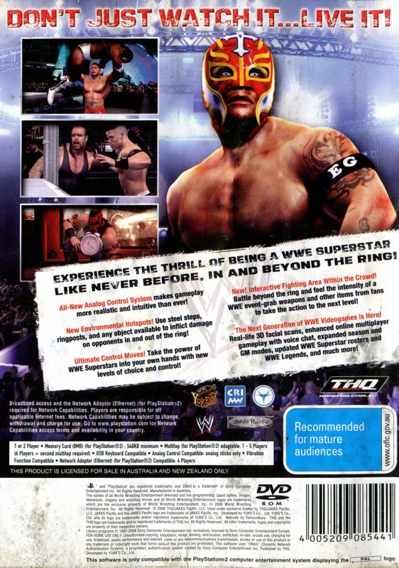 Wwe Smackdown Vs Raw 07 06 Playstation 2 Box Cover Art Mobygames