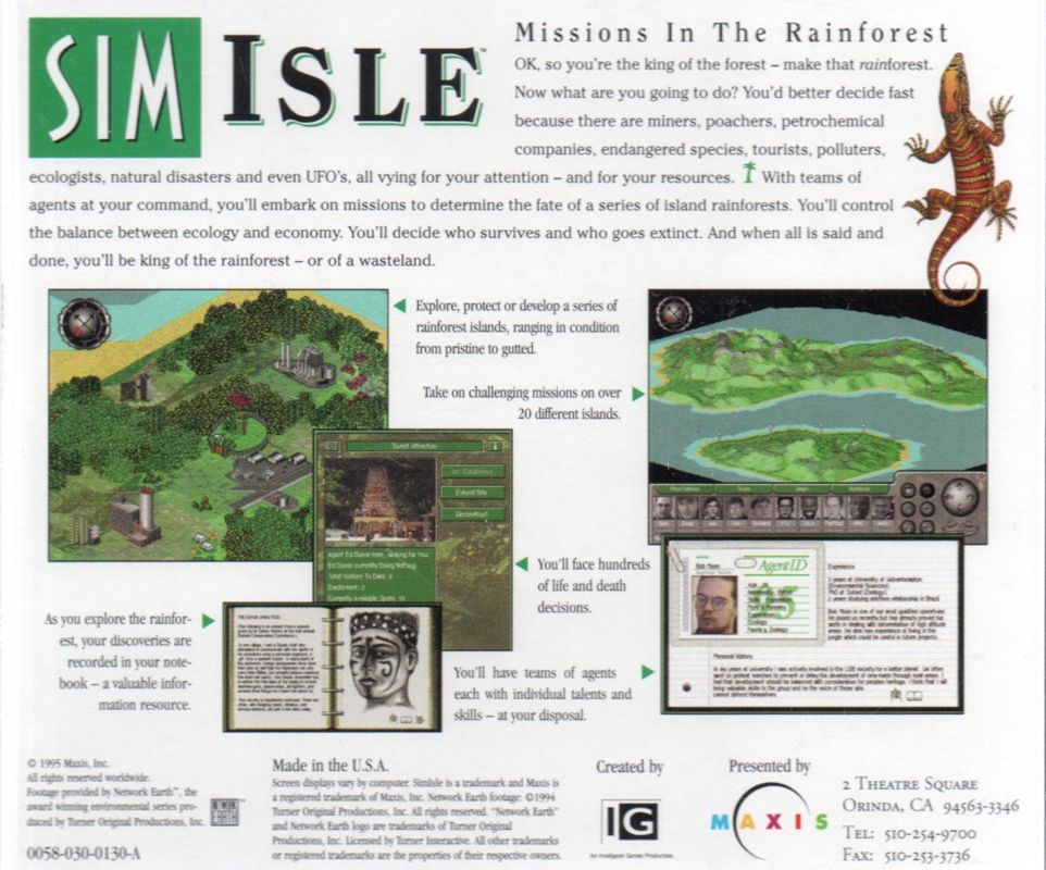 SimIsle: Missions in the Rainforest (1995) box cover art - MobyGames