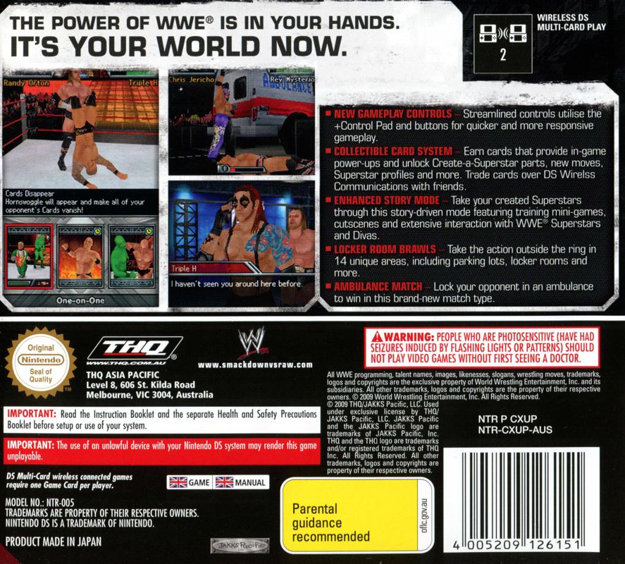 Wwe Smackdown Vs Raw 10 09 Nintendo Ds Box Cover Art Mobygames