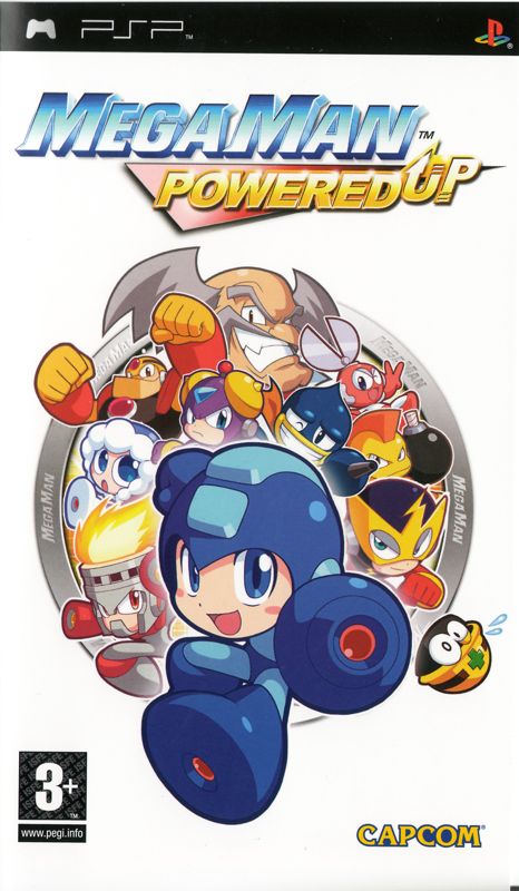 Mega Man Powered Up (2006) PSP box cover art - MobyGames