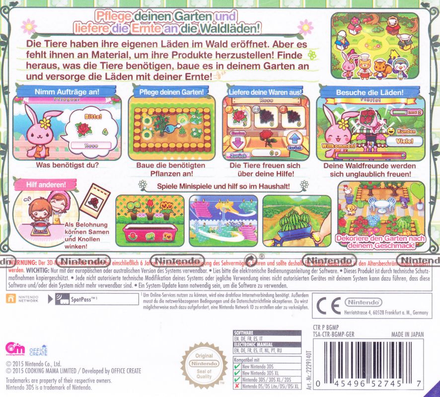Gardening Mama 2 Forest Friends 2014 Nintendo 3ds Box Cover Art