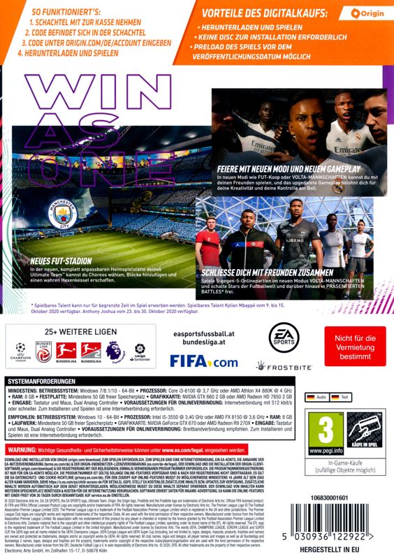 FIFA 21 (2020) box cover art - MobyGames